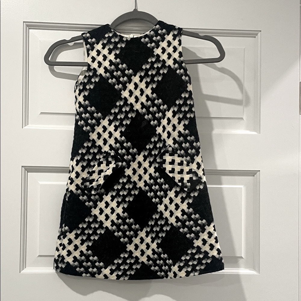 Helena Black and Cream Checkered girls Dress Sz 5